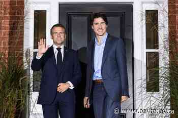 Macron, Trudeau meet as French president visits Canada