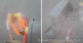 Shocking video shows moment explosion fires debris from refuse truck