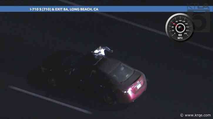 WATCH: Carjackers taunt officers, hang out window during high-speed chase in California