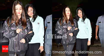 Aishwarya and daughter Aaradhya leave for Dubai