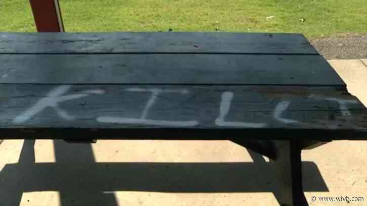 2 arrested, accused of spray-painting racist graffiti at Kenney Park