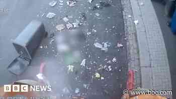 Refuse workers' lucky escape after lorry explosion