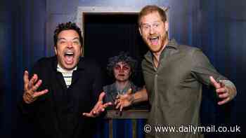 Horror show for Prince Harry as Duke of Sussex is filmed screaming and swearing in bizarre haunted maze appearance on Jimmy Fallon