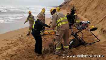 Man breaks both his legs after careening down a 30metre sand dune while on an early morning dog walk