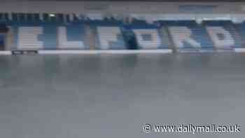 Non-league club's stadium horrifically flooded with entire pitch underwater after thunderstorm - as they issue urgent appeal for help from fans after SECOND flooding disaster