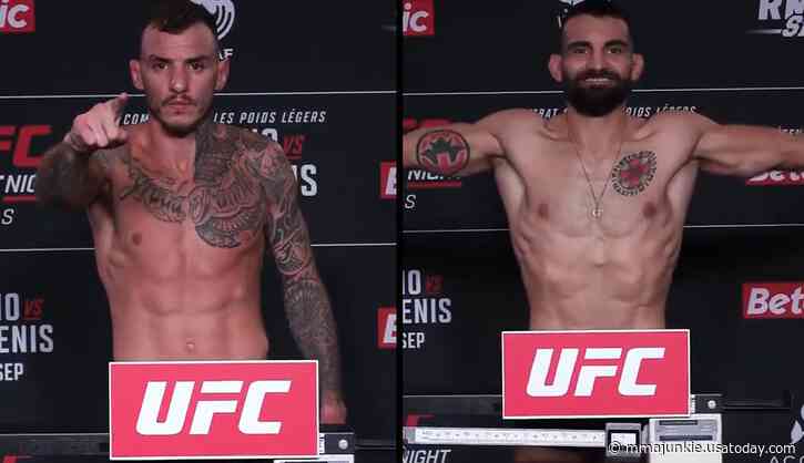 UFC Fight Night 243 video: Renato Moicano, Benoit Saint Denis make weight for Paris headliner