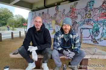 Nieuw streetart-kunstwerk ‘De Aanmoediging’ moedigt wandelaars, fietsers en joggers aan op jaagpad in Halle