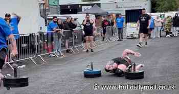 Video shows dad's kneecaps 'shoot into his thighs' in horror tendon snap during Strongman event