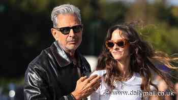 Jeff Goldblum, 71, and his glamorous wife Emilie Livingston, 41, put on a seriously cool display as they attend the Loewe Paris Fashion Week show