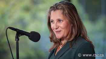 Freeland holds news conference at Toronto transit facility