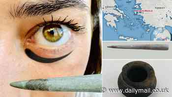 Scientists uncover the oldest eyeliner from ruins of a prehistoric city in Turkey - and the tip is still black from its last use 8,200 years ago!