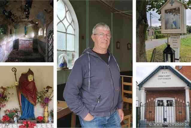 DE KAPELLEKESBAAN. Een heiligenbeeld zonder hoofd, een onzichtbare kapel en  bidplaats om aan verzekeringsagenten te ontsnappen: André (64) gidst ons langs bijzondere kapelletjes