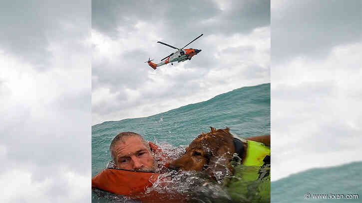 Coast Guard rescues boater and dog during Hurricane Helene, video shows