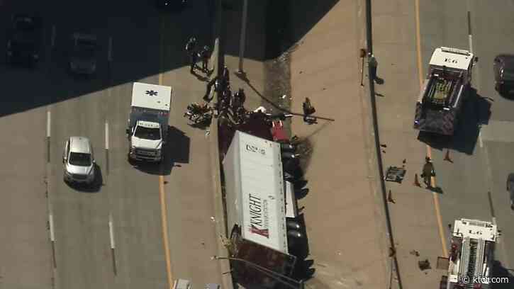 I-40 narrowed at Ft. Smith Junction for overturned semi