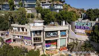 Billionaire's son offers groveling apology to the city of LA over eyesore mansions ruined by rude graffiti