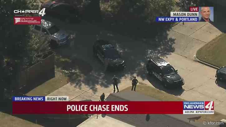 UPDATE: OKCPD police chase ends in NW OKC, two people in custody