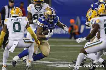 Surging Blue Bombers blitz Elks 55-27, clinch playoff spot