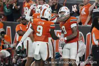 No. 7 Miami rallies in the 4th, holds off Virginia Tech 38-34 to remain unbeaten