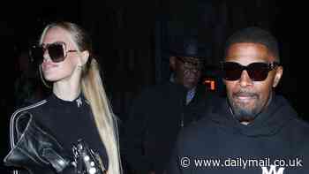 Jamie Foxx holds hands with girlfriend Alyce Huckstepp following a romantic dinner date in Los Angeles