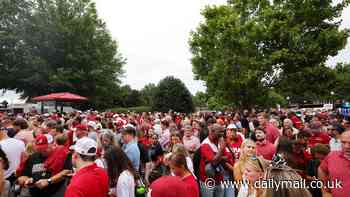 Donald Trump arrives in Alabama for MASSIVE Crimson Tide-Georgia Bulldogs game as added security leads to brutally long lines for fans