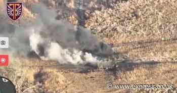 Moment Russian '50-plus vehicle column' obliterated during vicious Ukraine frontline fight