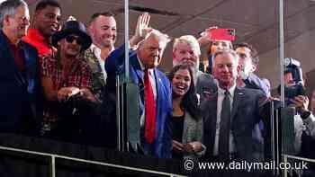 Alabama holds off Georgia comeback in THRILLING top-5 battle as Donald Trump and his celebrity supporters Kid Rock, John Daly and Tommy Tuberville watch from suite