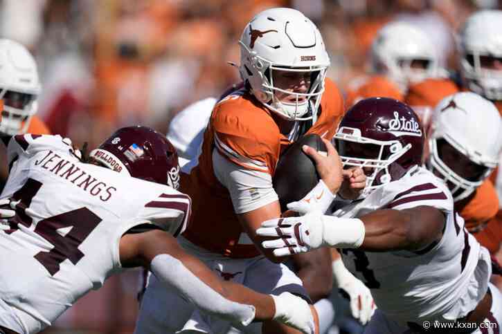 Despite win in SEC opener, Texas falls to No. 2 in latest AP Top 25