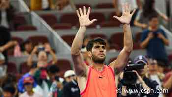 Alcaraz wins ATP match No. 200, into China QFs