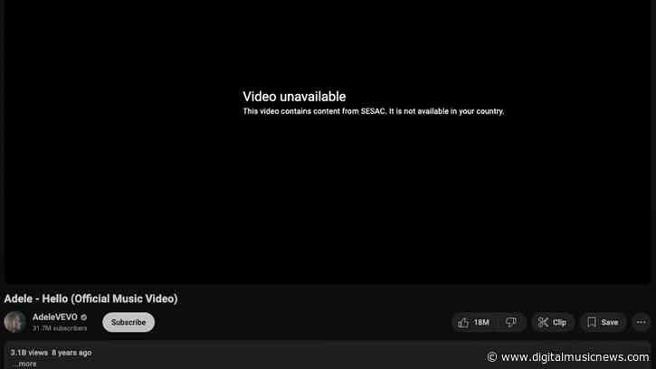 YouTube’s SESAC Contract Expired — Adele, Nirvana, Kendrick Lamar, Britney Spears & More Unavailable