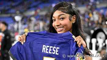 Angel Reese enjoys Baltimore homecoming as WNBA star cheers on Ravens - after missing out on Rookie of the Year to rival Caitlin Clark