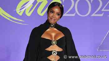 Kelly Rowland flaunts cleavage in caped cut-out gown at HollyRod Foundation benefit in LA - after reuniting with Beyoncé for whisky ad