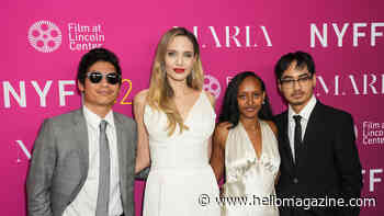 Angelina Jolie supported by children Pax, Zahara and Maddox at Maria premiere