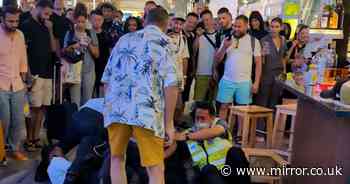 Drunk tourist wrestled by airport police was told he could not have more booze