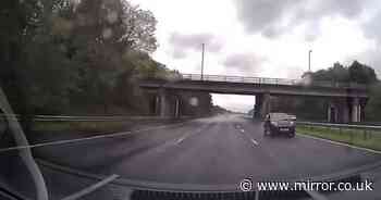 Drivers forced to swerve head-on crash as Citroën driver zooms wrong way on M55 motorway