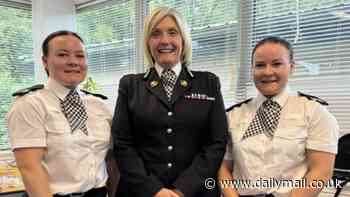 The twin blue line! Identical sisters become police officers after a cop comforted them when their father died when they were children