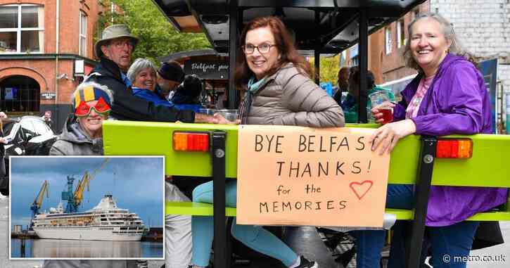 Cruise ship with 125 passengers to set sail after four months marooned in Belfast