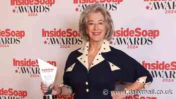 Maureen Lipman, 78, joins her Coronation Street co-stars at the Inside Soap Awards as she makes her first public appearance since confirming engagement to boyfriend David Turner