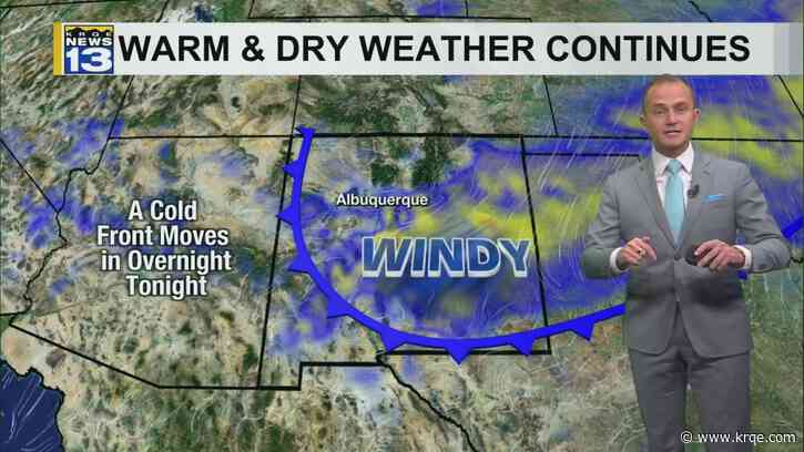 Cold front moves across New Mexico tonight