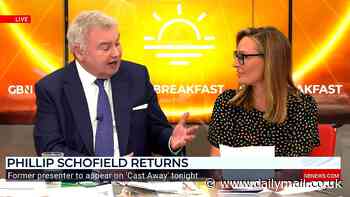 Eamonn Holmes furiously lashes out at GB News co-host as she defends Phillip Schofield over his affair with a runner - hours after presenter returned to TV on Cast Away