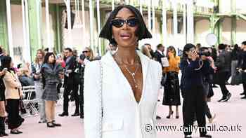 Naomi Campbell leads the front row glamour at Paris Fashion Week as she joins glamorous Margaret Qualley and Lupita Nyong'o for Chanel  Womenswear presentation