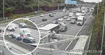 Three-car pile-up on M25 causes rush hour misery