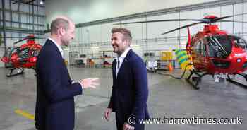 Prince William and David Beckham visit new Air Ambulance helicopters