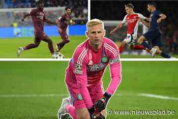 CHAMPIONS LEAGUE. Trossard en Doku pakken uit met assists en helpen Arsenal en City aan zege, Kasper Schmeichel krijgt zeven tegengoals om de oren