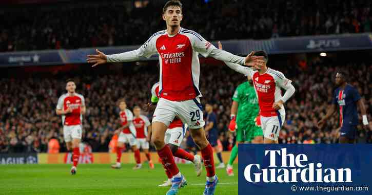 Havertz and Saka strike to earn Arsenal Champions League win against PSG