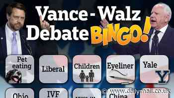 Play J.D. Vance and Tim Walz vice presidential debate bingo: Fill in your card for the CBS showdown