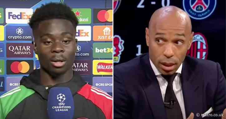 Bukayo Saka responds to Thierry Henry with huge title claim after Arsenal’s win over PSG