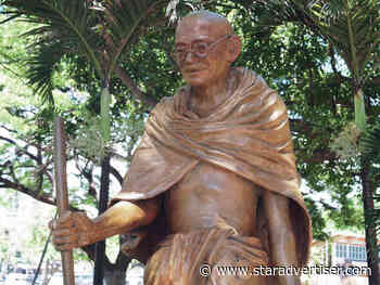 Reinauguration of damaged statue to mark Gandhi Day