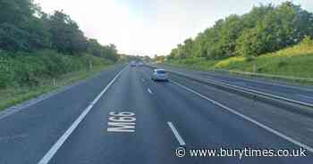 Lane closed and traffic slow after crash on M66 northbound