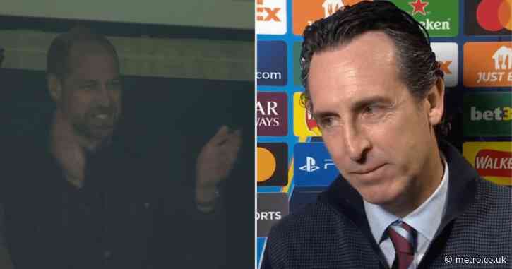 Unai Emery reveals what he said to Prince William after Aston Villa stunned Bayern Munich