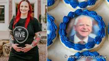 Texas baker gets brutal backlash after putting Tim Walz's face on cookie - and it's not the first time